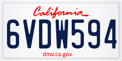 CA license plate 6VDW594