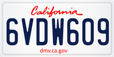 CA license plate 6VDW609