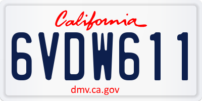 CA license plate 6VDW611