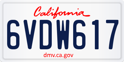 CA license plate 6VDW617
