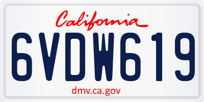 CA license plate 6VDW619