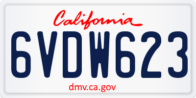 CA license plate 6VDW623