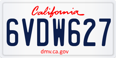 CA license plate 6VDW627