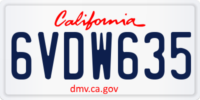CA license plate 6VDW635