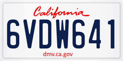 CA license plate 6VDW641