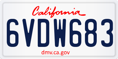 CA license plate 6VDW683