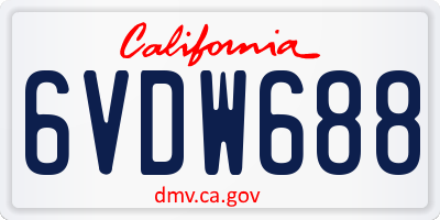 CA license plate 6VDW688