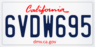 CA license plate 6VDW695