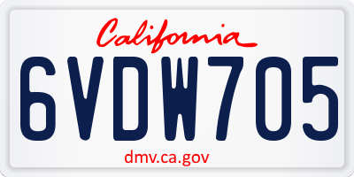 CA license plate 6VDW705