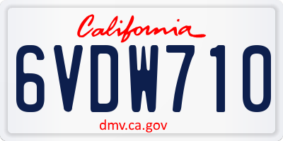 CA license plate 6VDW710