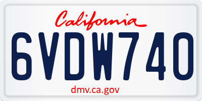 CA license plate 6VDW740
