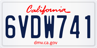 CA license plate 6VDW741