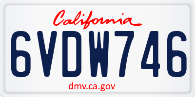 CA license plate 6VDW746