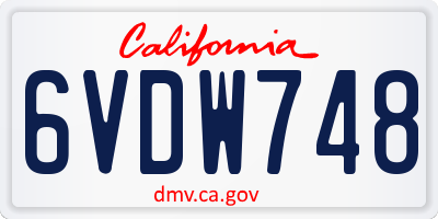 CA license plate 6VDW748