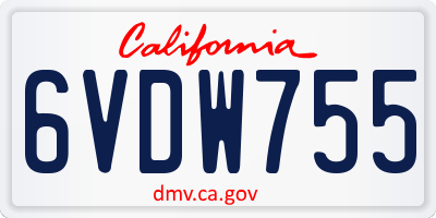 CA license plate 6VDW755