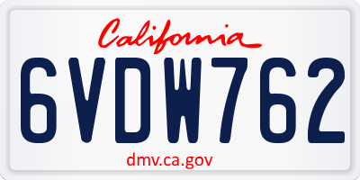 CA license plate 6VDW762