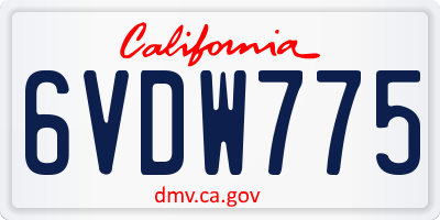 CA license plate 6VDW775