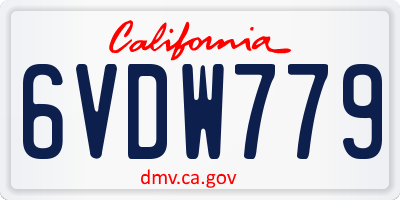 CA license plate 6VDW779