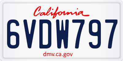 CA license plate 6VDW797