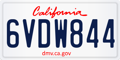 CA license plate 6VDW844
