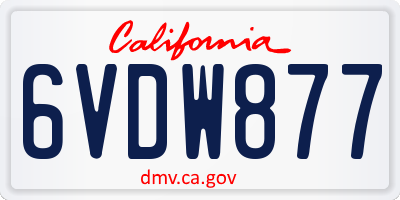 CA license plate 6VDW877