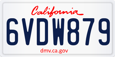 CA license plate 6VDW879