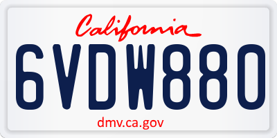 CA license plate 6VDW880