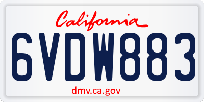 CA license plate 6VDW883