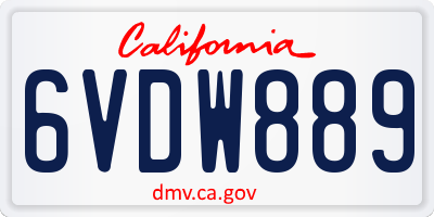 CA license plate 6VDW889