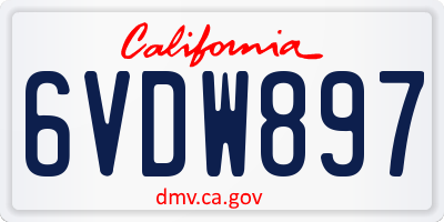 CA license plate 6VDW897