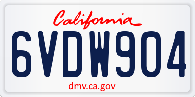 CA license plate 6VDW904