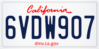 CA license plate 6VDW907