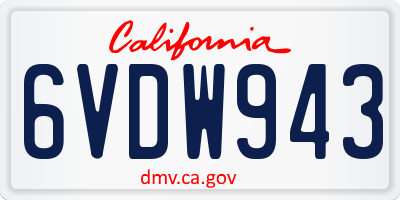 CA license plate 6VDW943