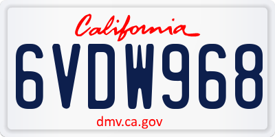 CA license plate 6VDW968