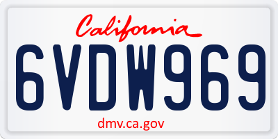 CA license plate 6VDW969