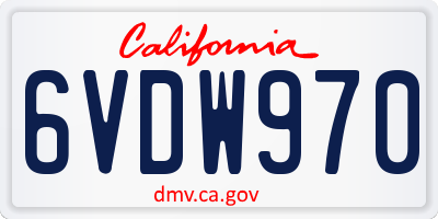 CA license plate 6VDW970