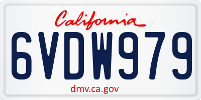 CA license plate 6VDW979