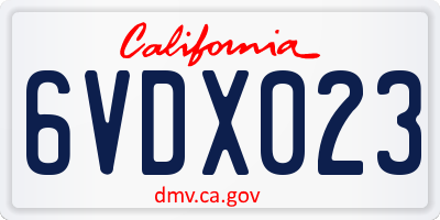 CA license plate 6VDX023
