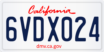 CA license plate 6VDX024