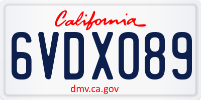 CA license plate 6VDX089