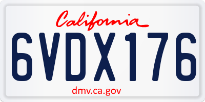 CA license plate 6VDX176