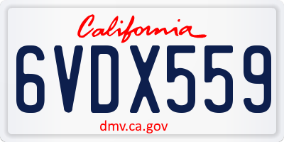 CA license plate 6VDX559