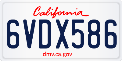 CA license plate 6VDX586