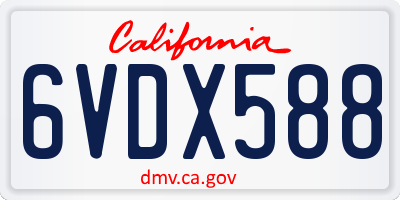 CA license plate 6VDX588