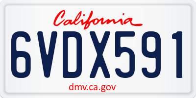 CA license plate 6VDX591