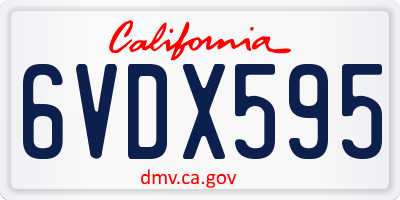 CA license plate 6VDX595
