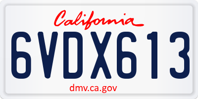 CA license plate 6VDX613