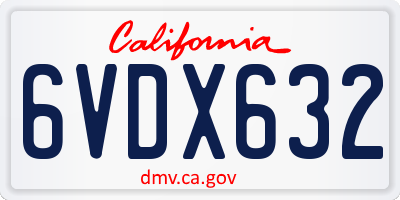 CA license plate 6VDX632