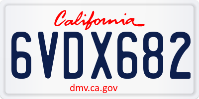 CA license plate 6VDX682