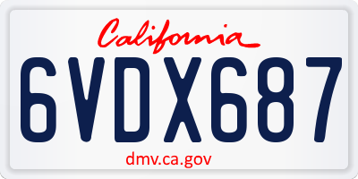 CA license plate 6VDX687